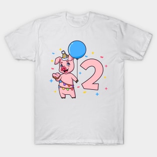 I am 2 with pig - kids birthday 2 years old T-Shirt